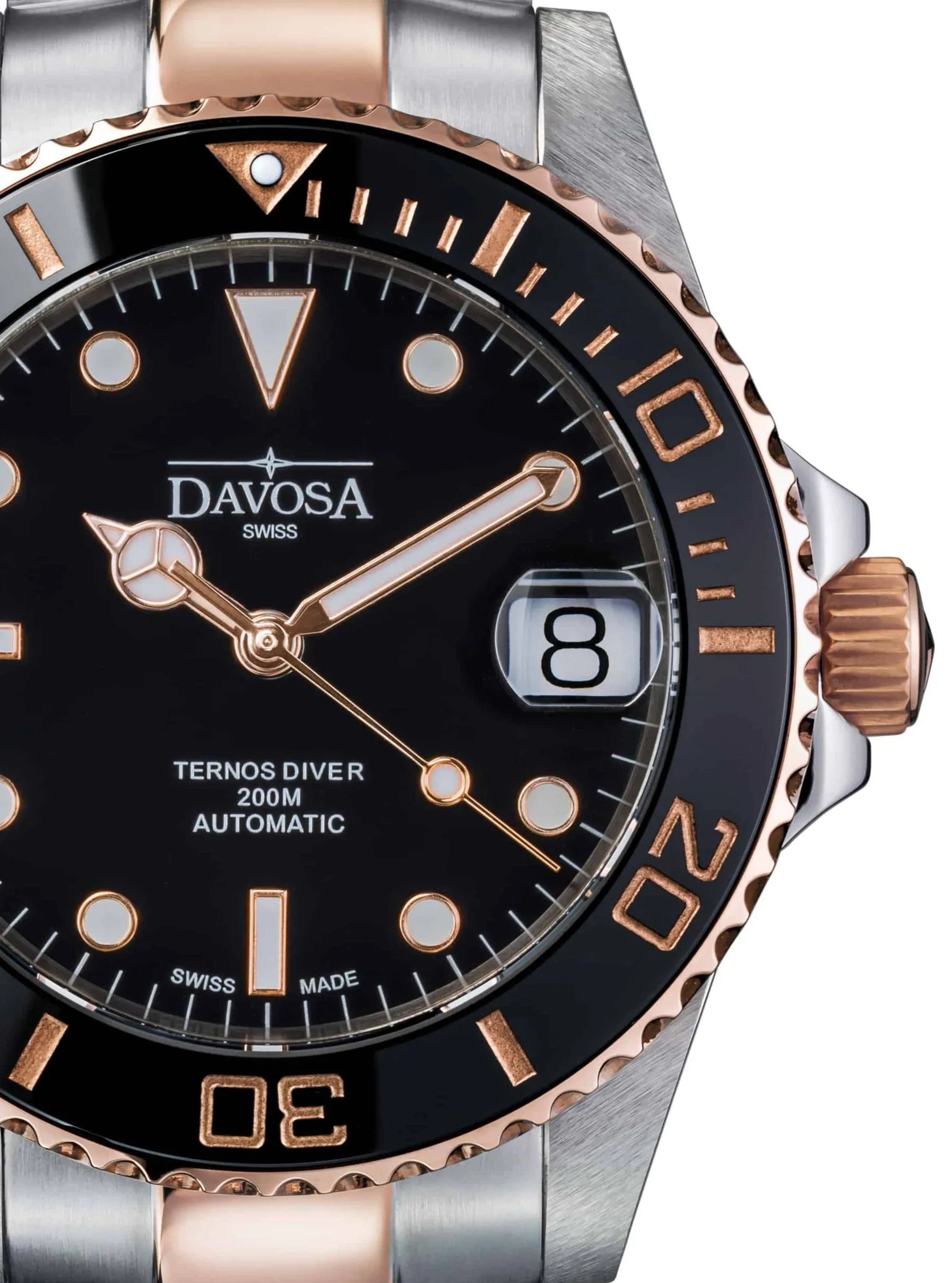 Ternos Medium Automatic Black Rose Gold Diving Watch 16619650