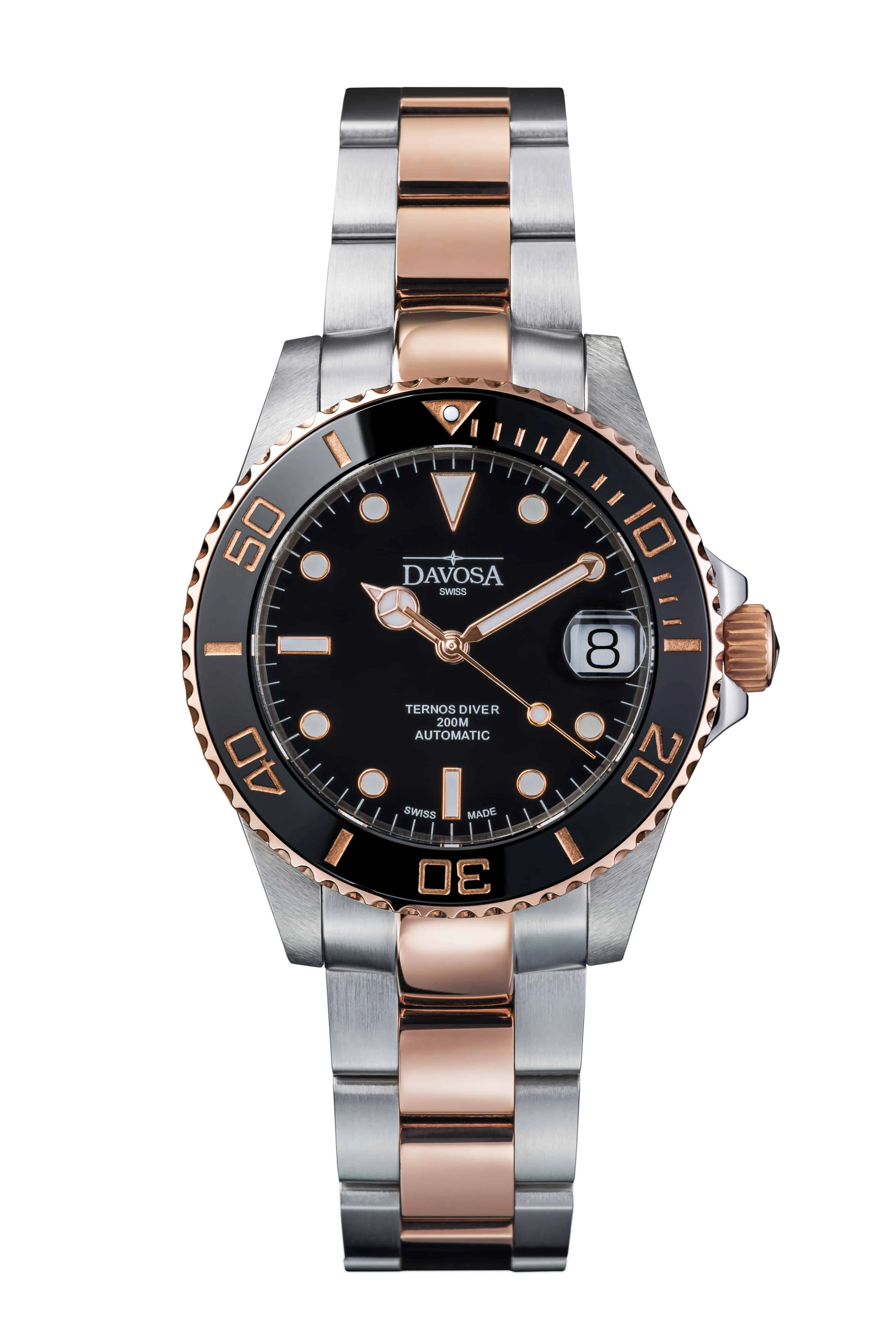 Ternos Medium Automatic Black Rose Gold Diving Watch 16619650