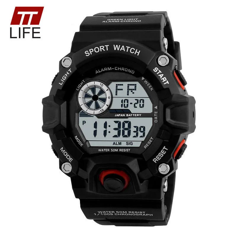 TTLIFE Waterproof Sport Diver Watch Military Army Camouflage LED Digital Dial Display Watches Luxury Wrist Watch Montre Homme