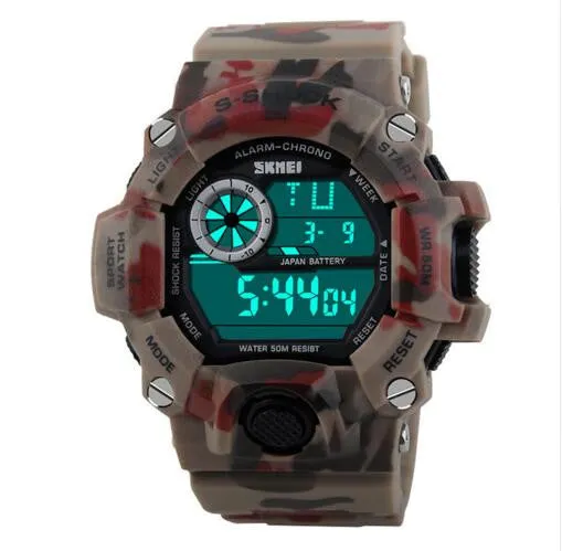 TTLIFE Waterproof Sport Diver Watch Military Army Camouflage LED Digital Dial Display Watches Luxury Wrist Watch Montre Homme