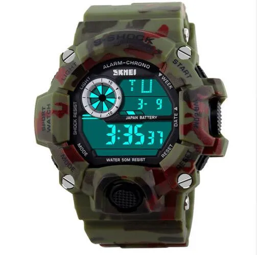 TTLIFE Waterproof Sport Diver Watch Military Army Camouflage LED Digital Dial Display Watches Luxury Wrist Watch Montre Homme