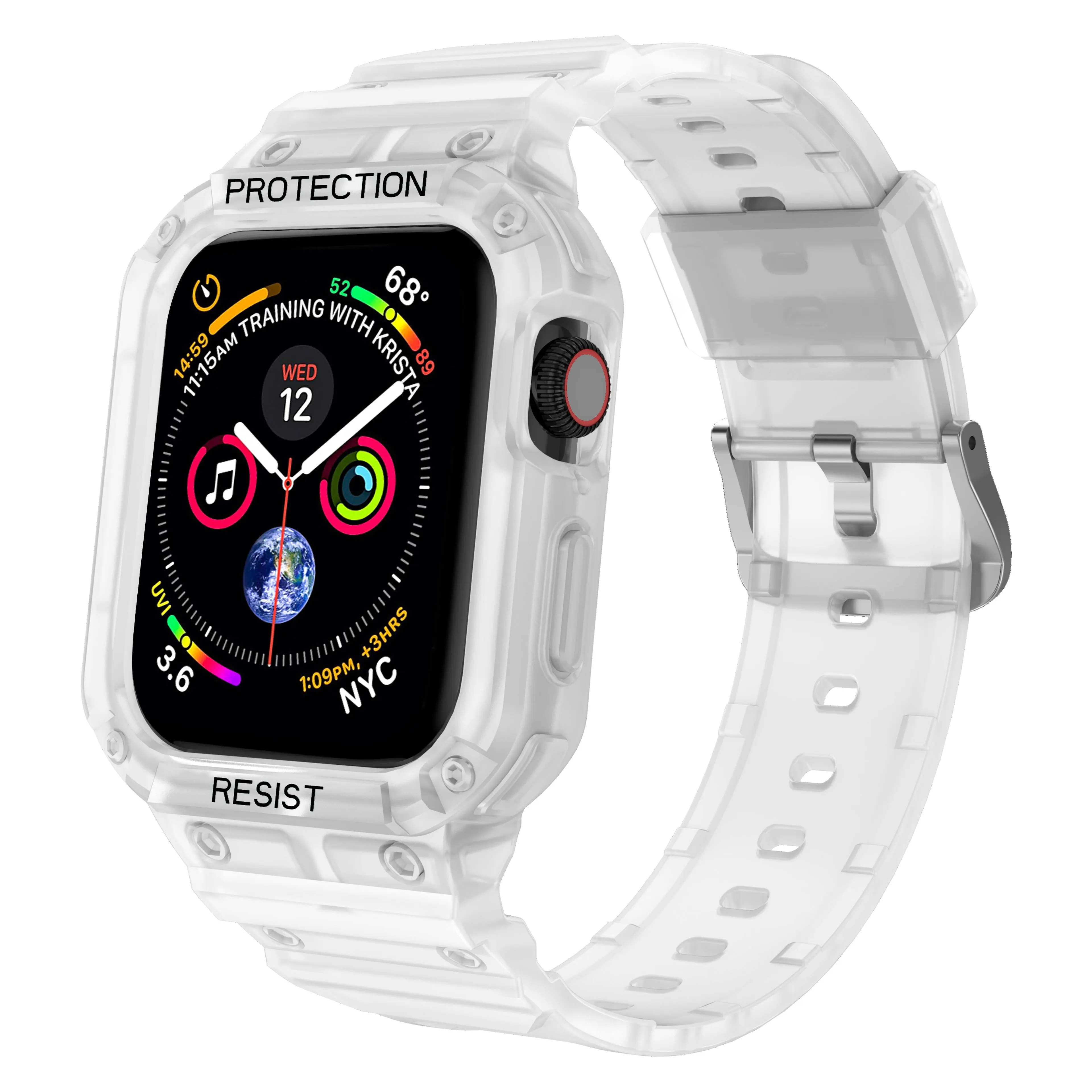 Uni-Body Protective TPU Band with Bumper Case for Apple Watch