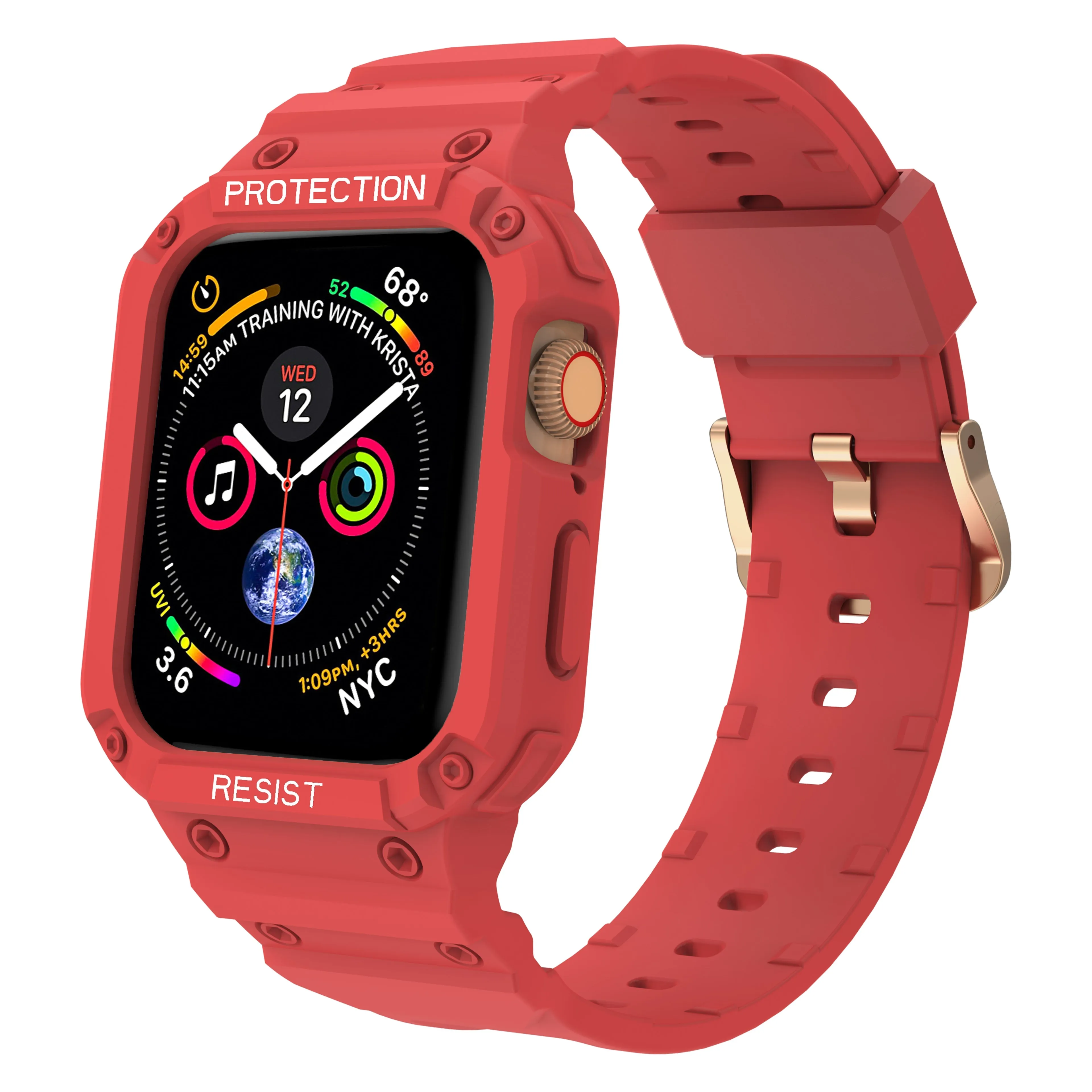 Uni-Body Protective TPU Band with Bumper Case for Apple Watch