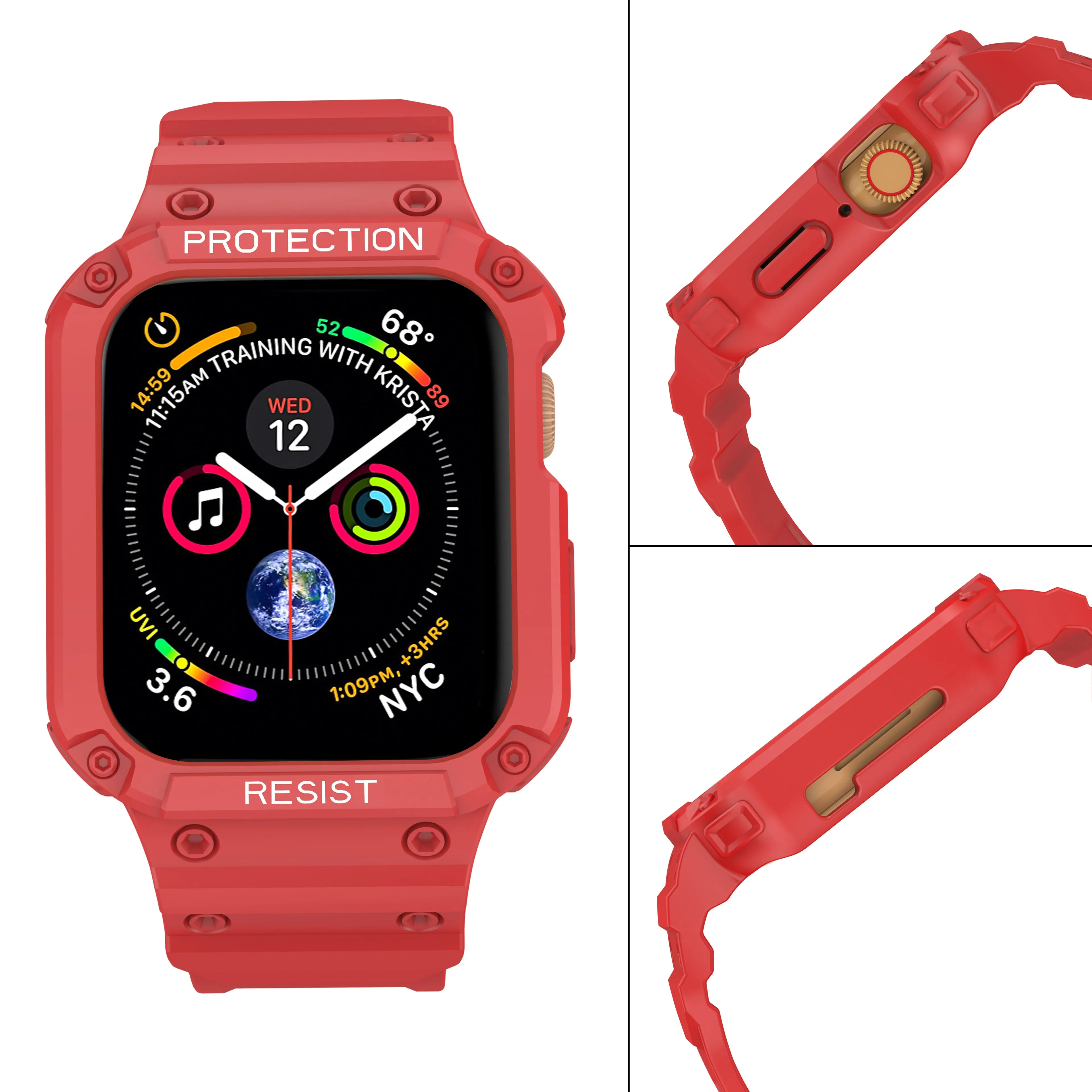 Uni-Body Protective TPU Band with Bumper Case for Apple Watch