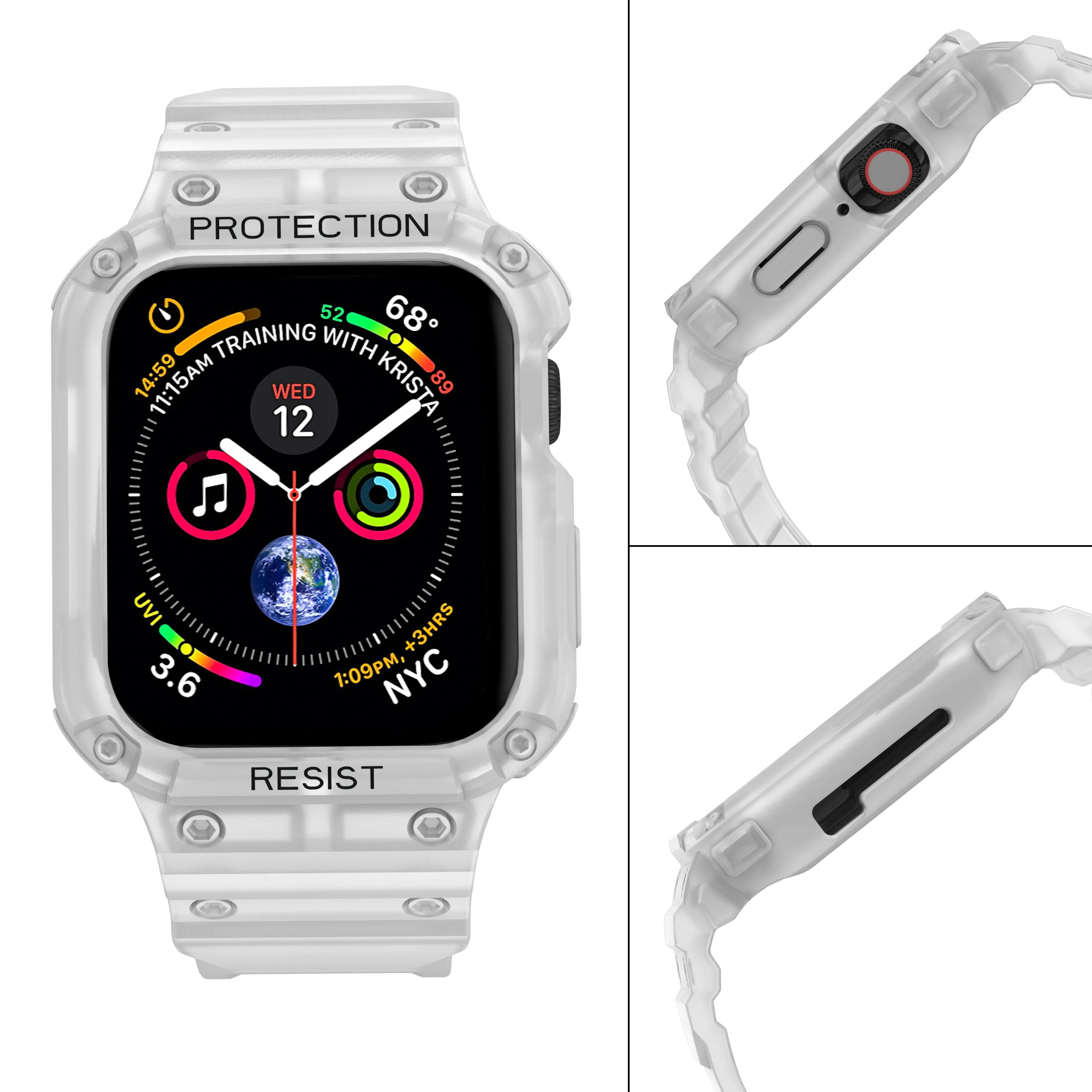 Uni-Body Protective TPU Band with Bumper Case for Apple Watch