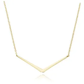 Wide Straight Edge "V" Necklace