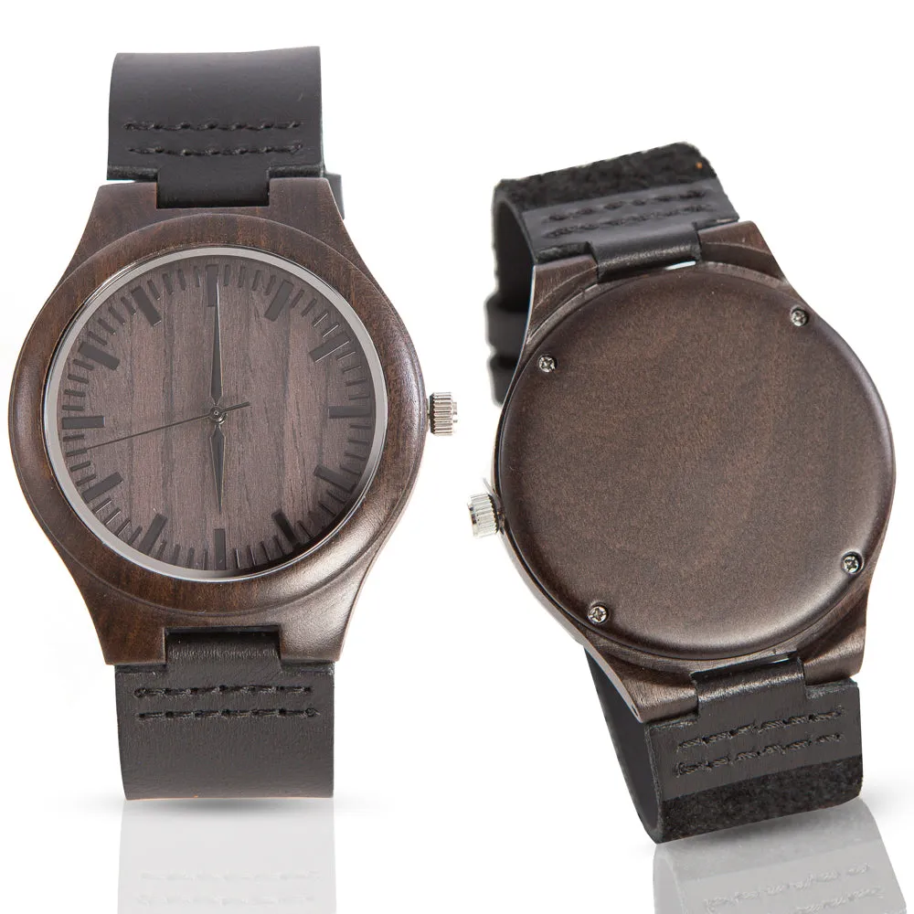 Wood Quartz Watch w/ Leather Band