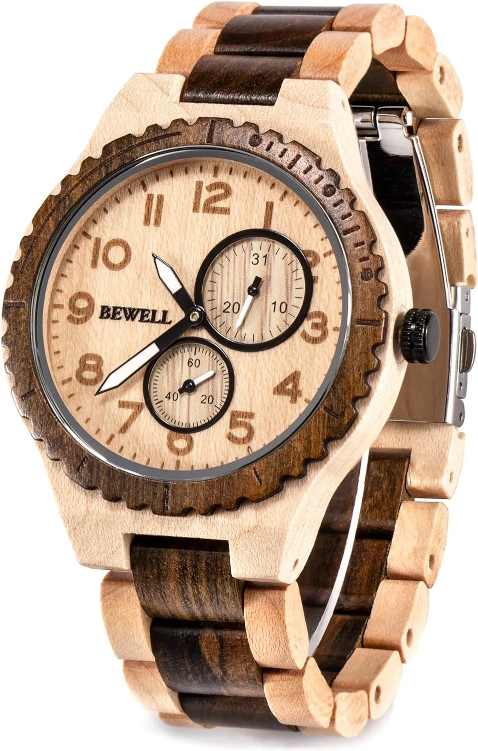 Wood Watches for Men Analog Quartz Handcraft Lightweight