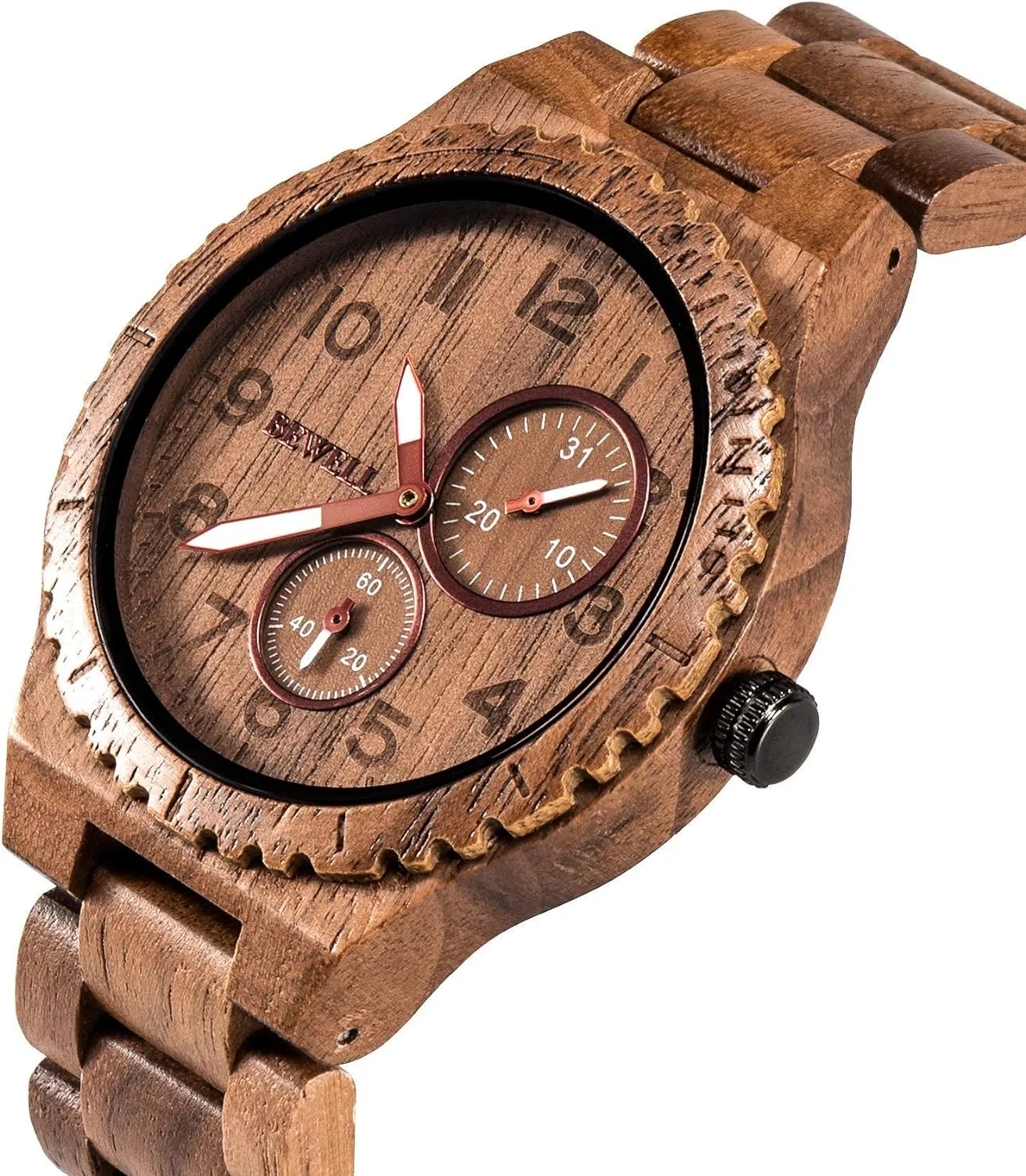 Wood Watches for Men Analog Quartz Handcraft Lightweight